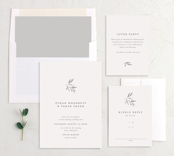 Simply Timeless Wedding Invitations suite in Silver