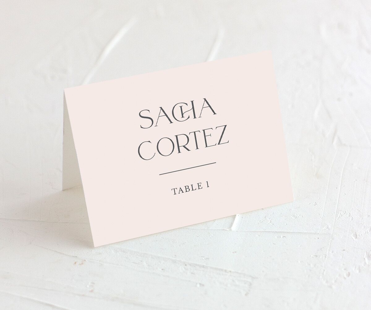 Floral Sophistication Place Cards front in Rose Pink