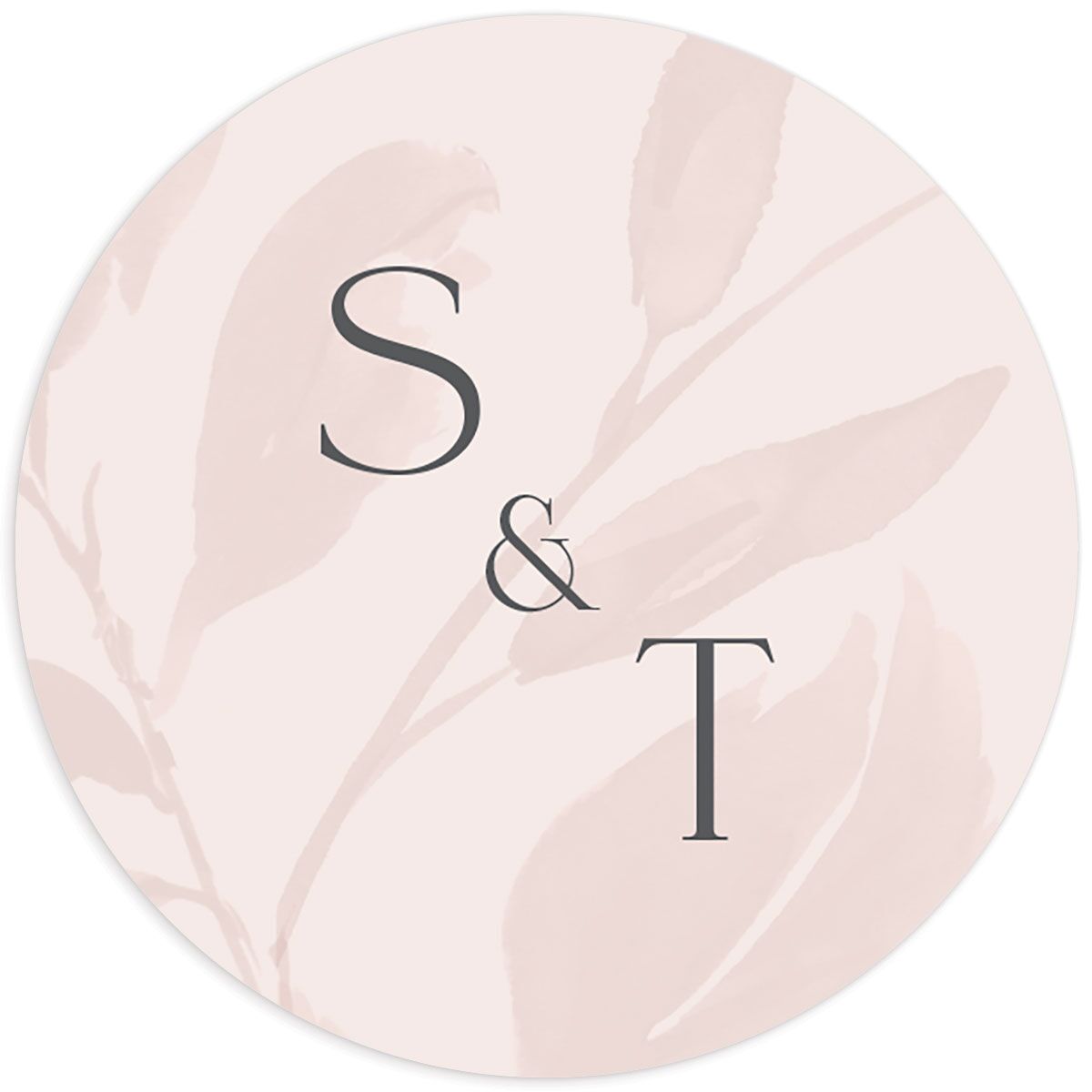 Floral Sophistication Wedding Stickers front in Rose Pink