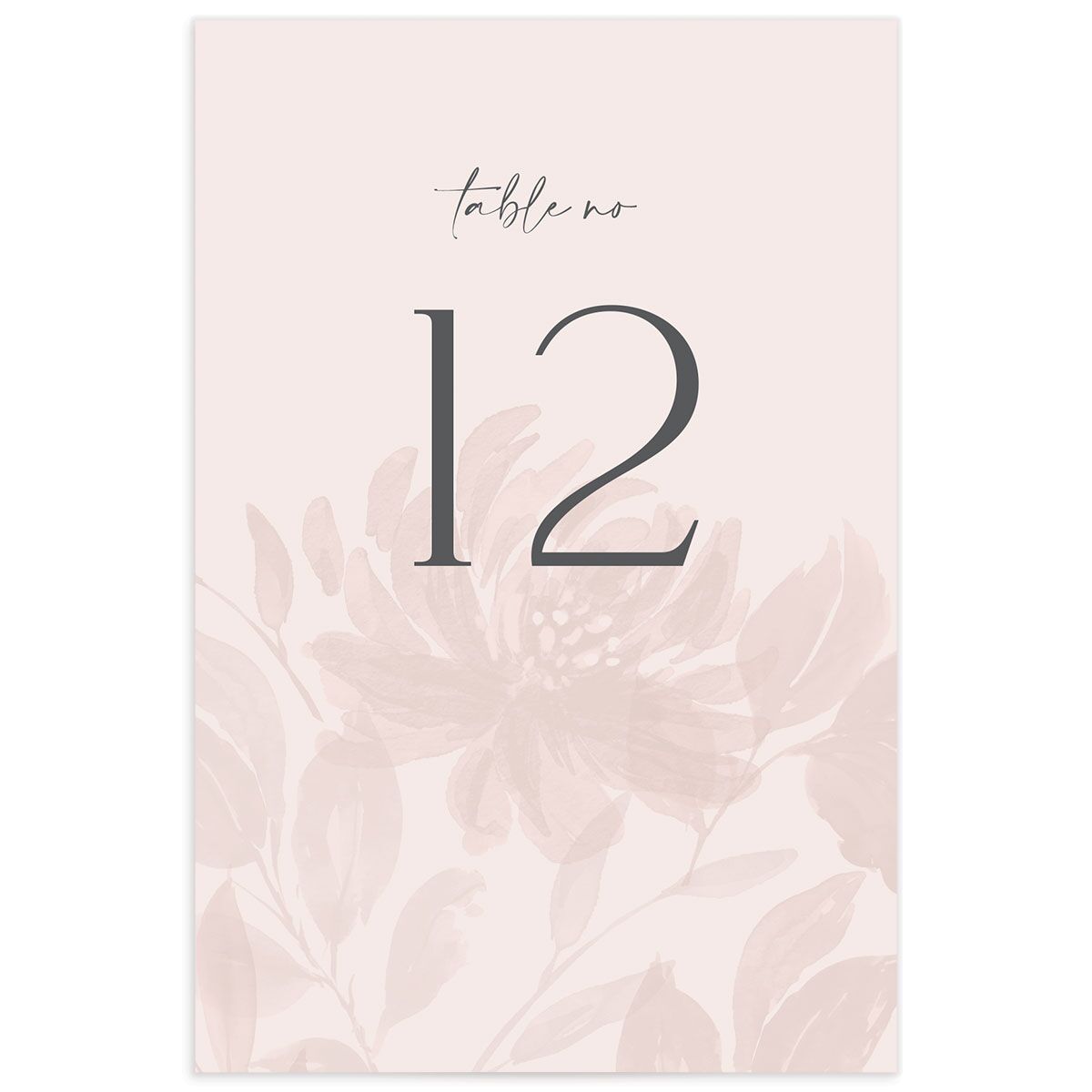 Floral Sophistication Table Numbers front in Rose Pink