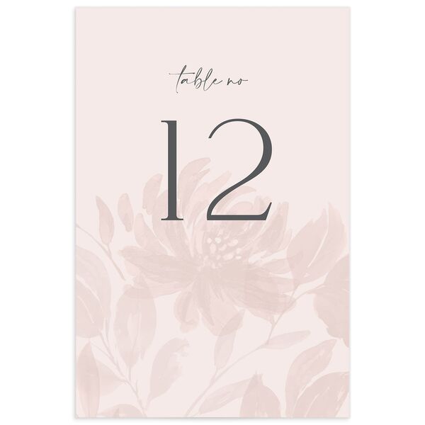 Floral Sophistication Table Numbers front in Rose Pink