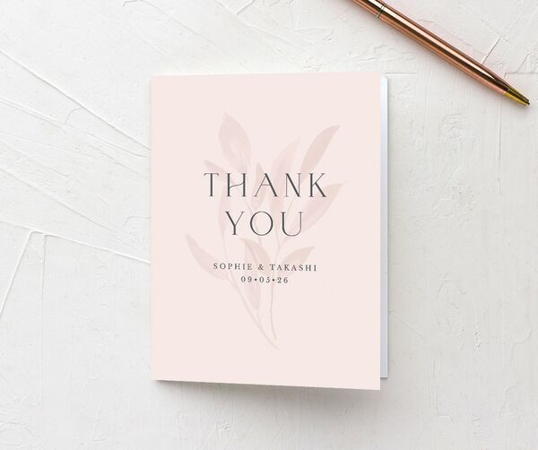 Floral Sophistication Thank You Cards front in Rose Pink