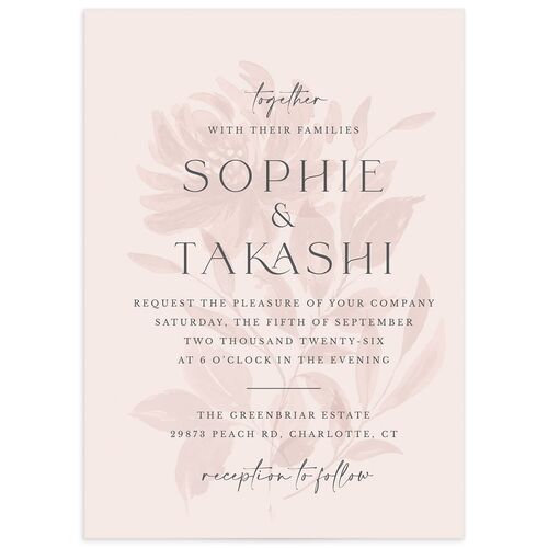 Floral Sophistication Wedding Invitations - Rose Pink