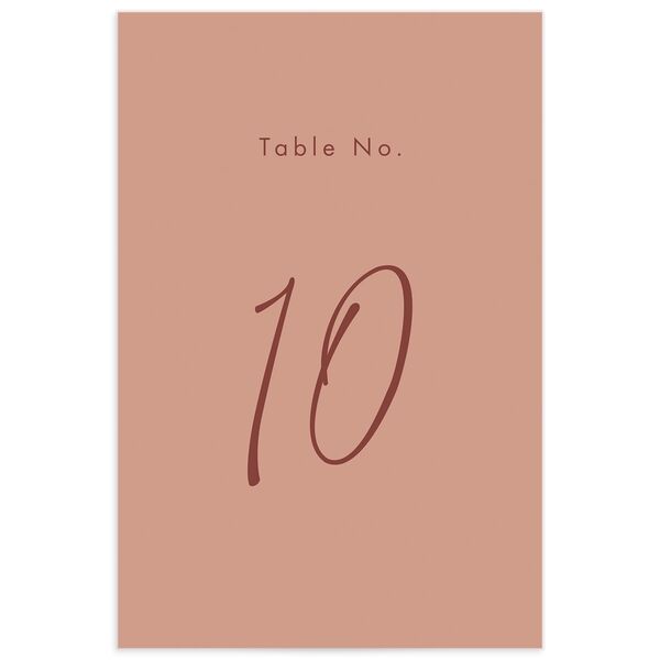 Heartfelt Font Table Numbers front in Rose Pink