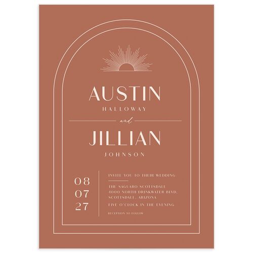 Modern Romantic Wedding Invitations  - Chestnut