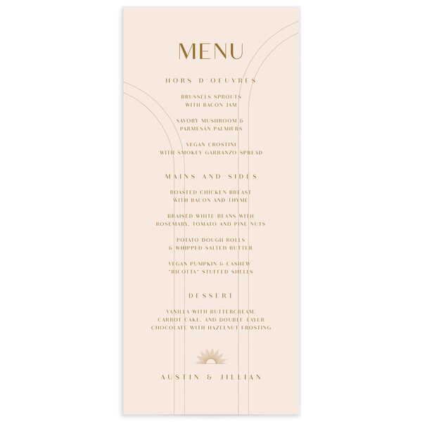 Art Deco Accents Menus front in French Blue