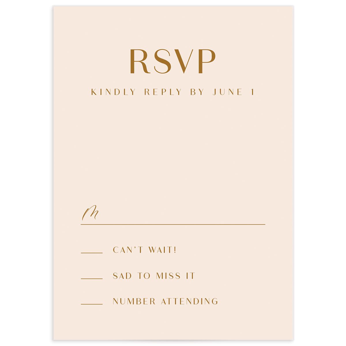 Art Deco Accents Wedding Response Cards front in Walnut