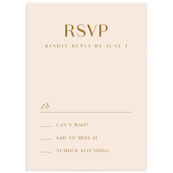 Art Deco Accents Wedding Response Cards front in Walnut