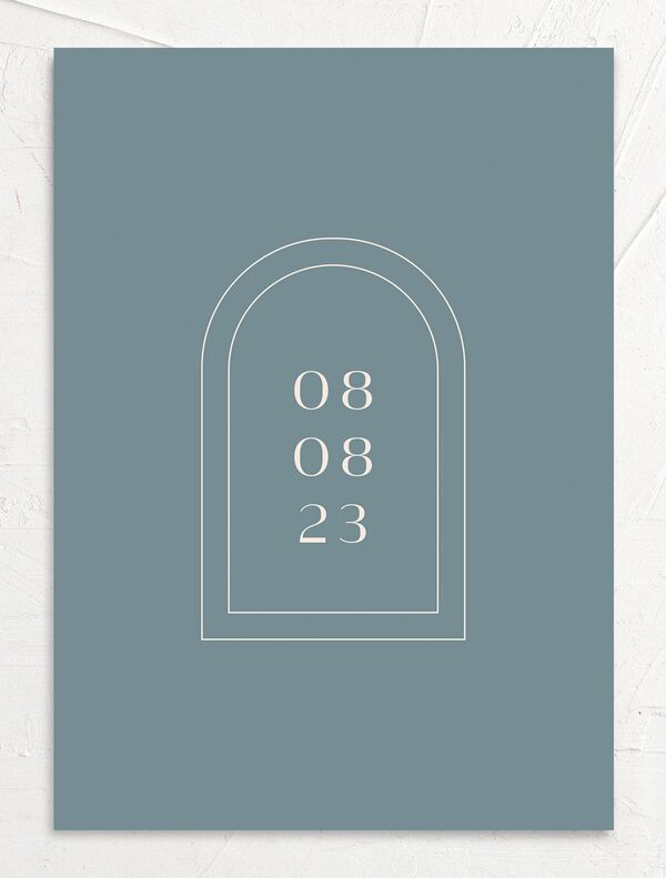 Art Deco Accents Wedding Invitations back in French Blue