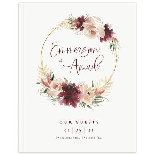 Watercolor Wreath Wedding Guest Book