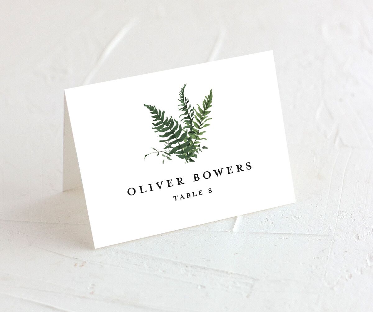 Forever Fern Place Cards front in Jewel Green