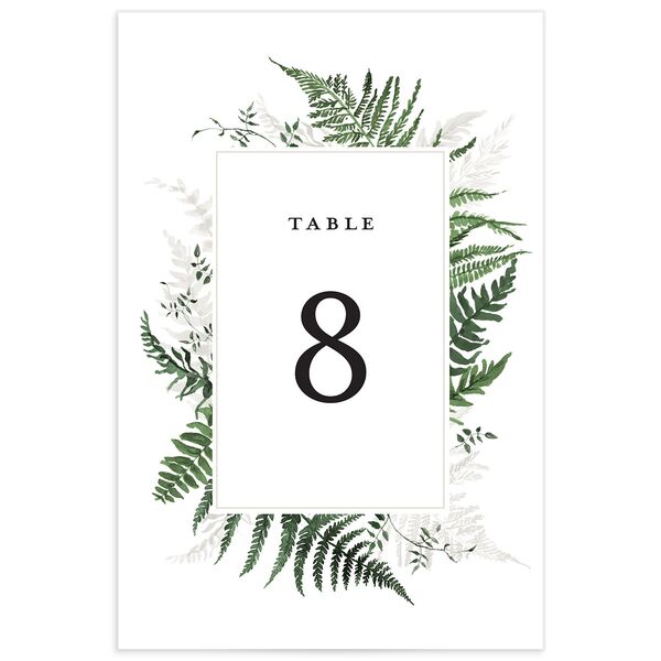 Forever Fern Table Numbers front in Jewel Green