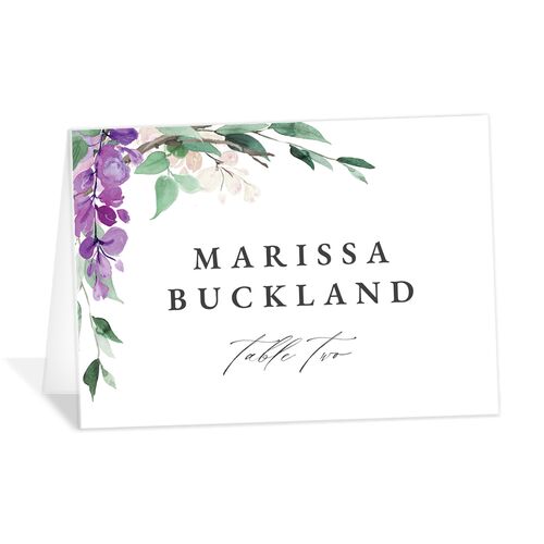 Romantic Wisteria Place Cards - Purple Petal