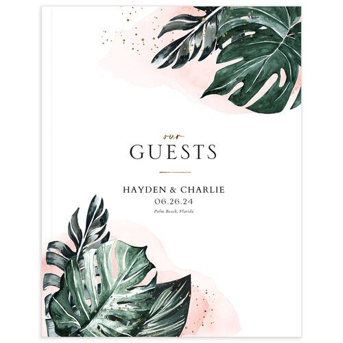 Tropical Foliage Wedding Guest Book