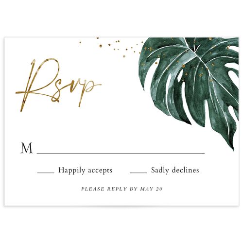 Tropical Foliage Wedding Response Cards