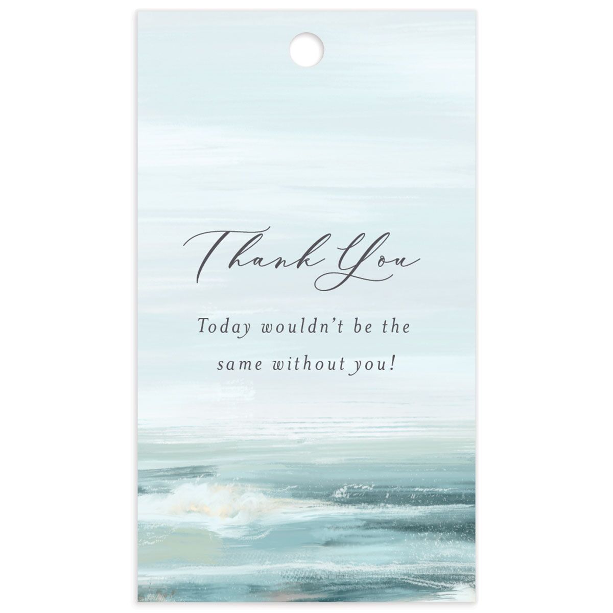 Romantic Shoreline Favor Gift Tags front in Blue