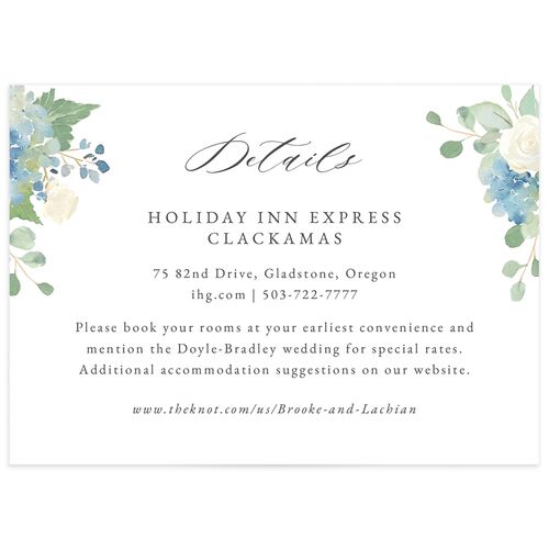 Elegant Hydrangea Wedding Enclosure Cards - Dusty Blue