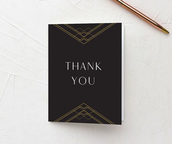 Statement Deco Thank You Cards front in Midnight