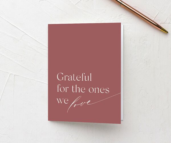 Modern Love Thank You Cards front in Rose Pink