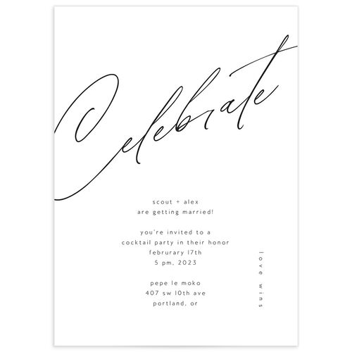 Charming Calligraphy Engagement Party Invitations