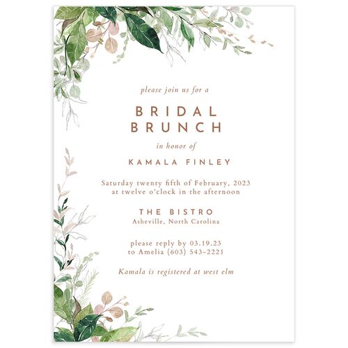 Wild Vines Bridal Shower Invitations - Soft Pink