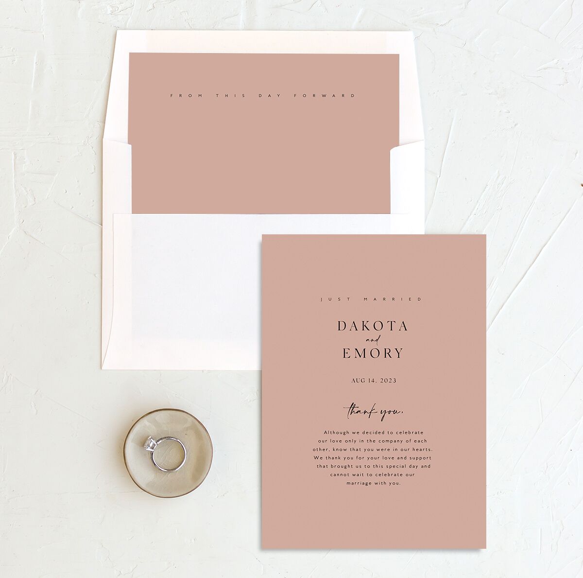 Elegant Type Change the Date Cards envelope-and-liner in Rose Pink