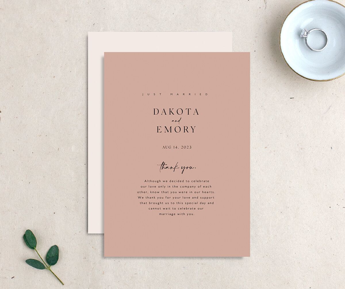 Elegant Type Change the Date Cards front-and-back in Rose Pink