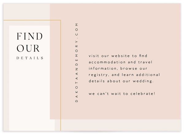 Elegant Type Wedding Enclosure Cards front in Rose Pink