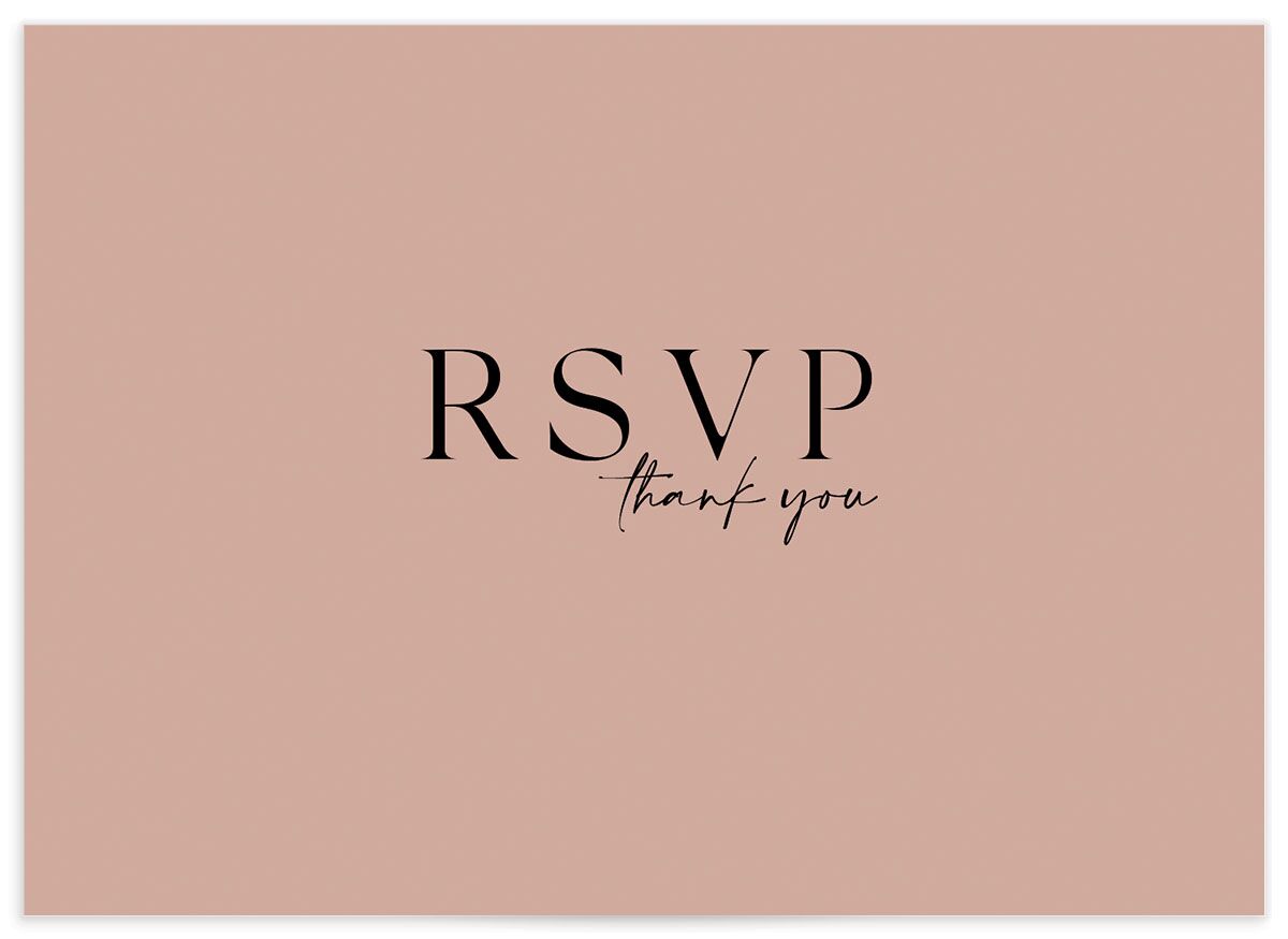 Elegant Type Wedding Response Cards back in Rose Pink
