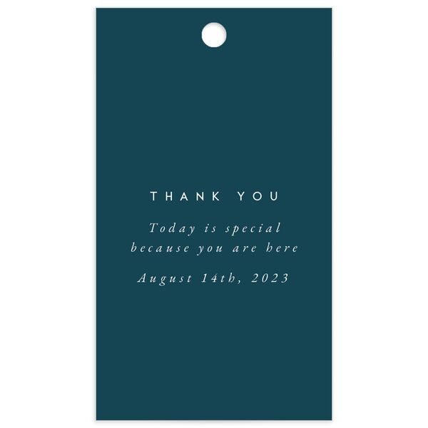 Chic Typography Favor Gift Tags front in French Blue