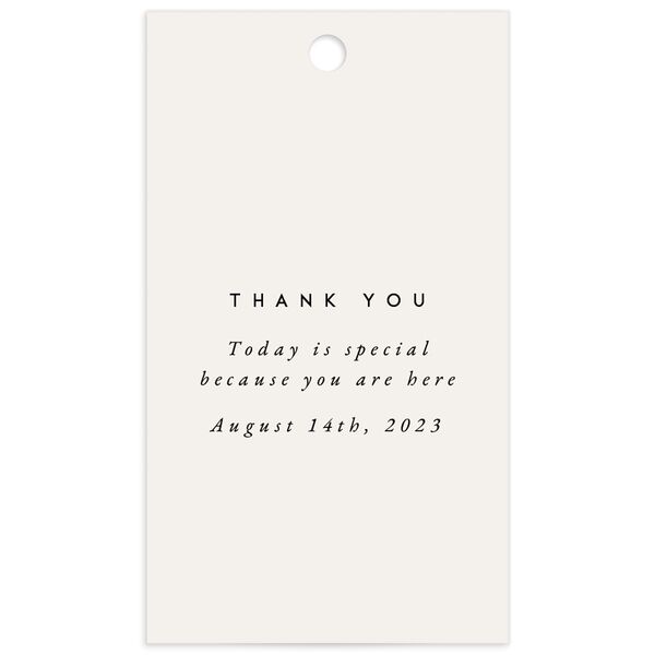 Chic Typography Favor Gift Tags front in Pure White