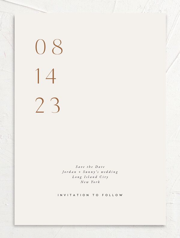 Chic Typography Save the Date Cards front in Pure White