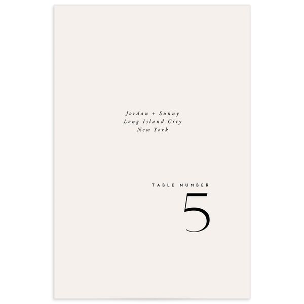 Chic Typography Table Numbers front in Pure White