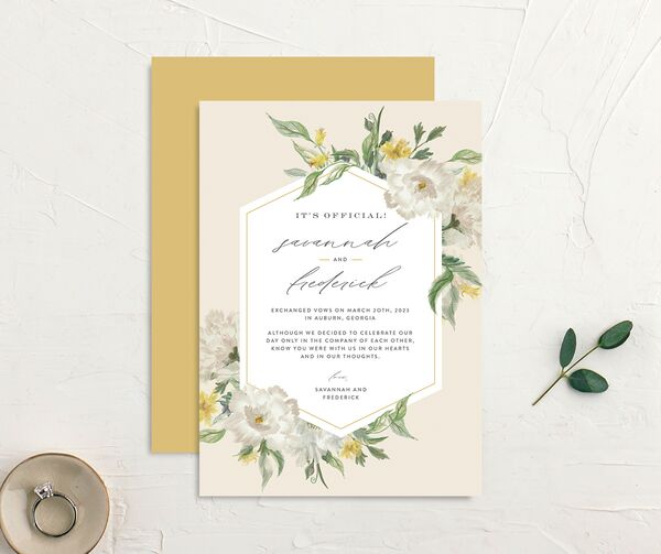 Floral Watercolor Change the Date Cards front-and-back in Jewel Green