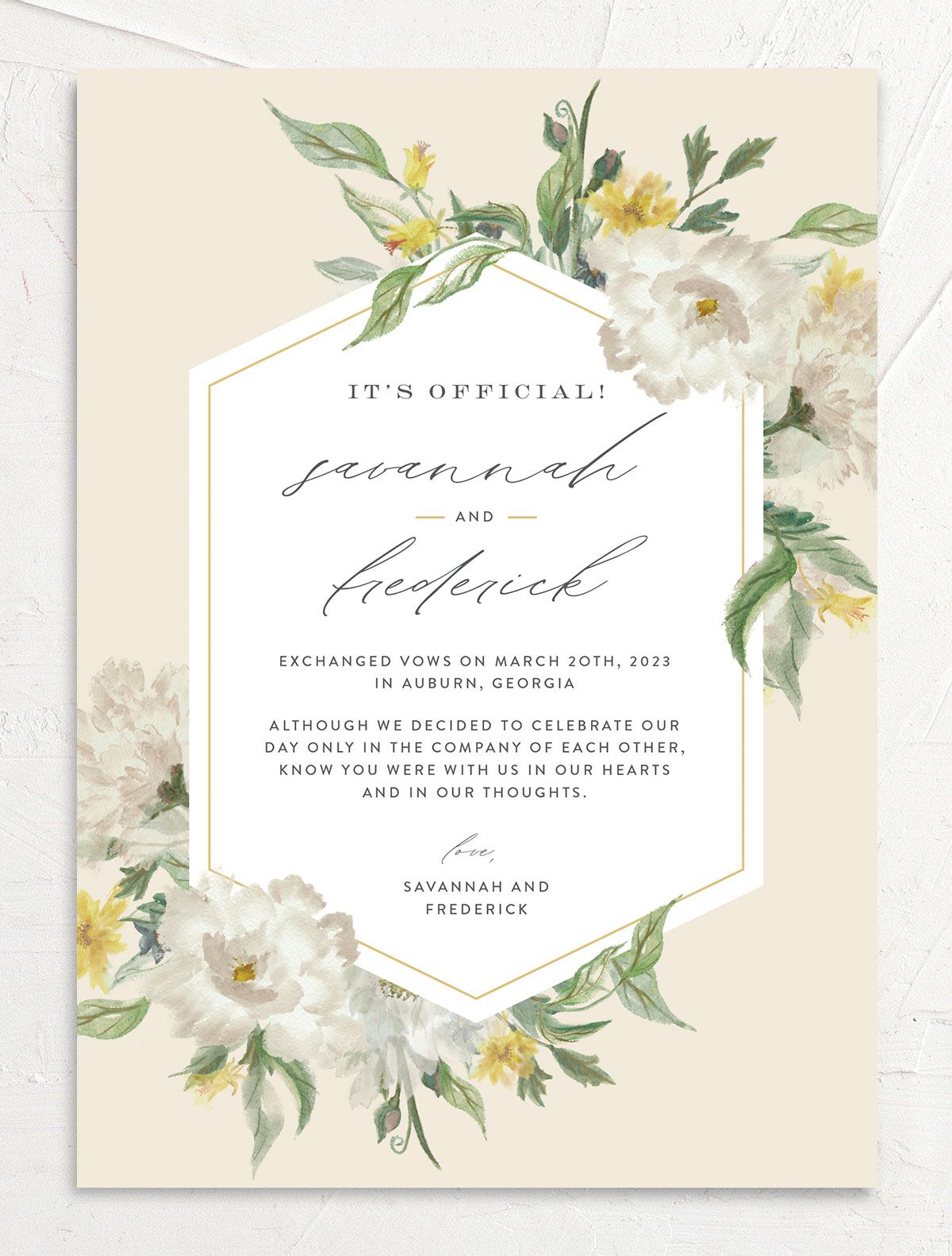 Floral Watercolor Change the Date Cards front in Jewel Green