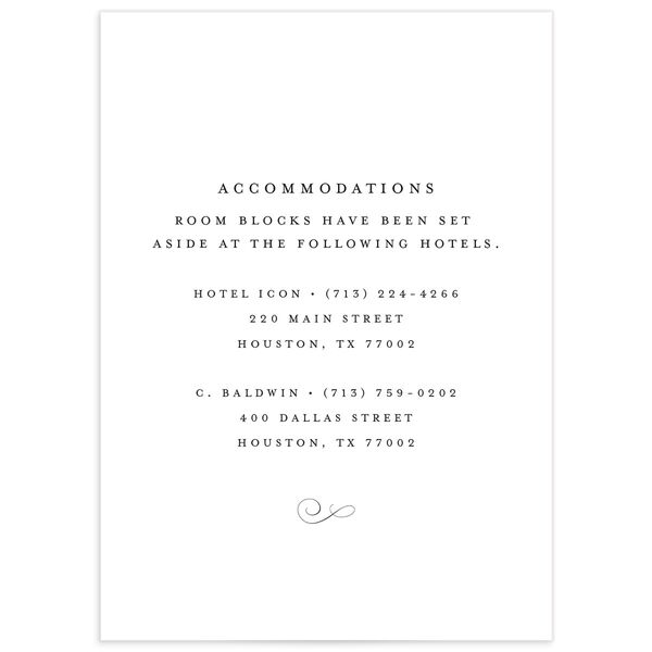 Sophisticated Script Wedding Enclosure Cards back in Pure White