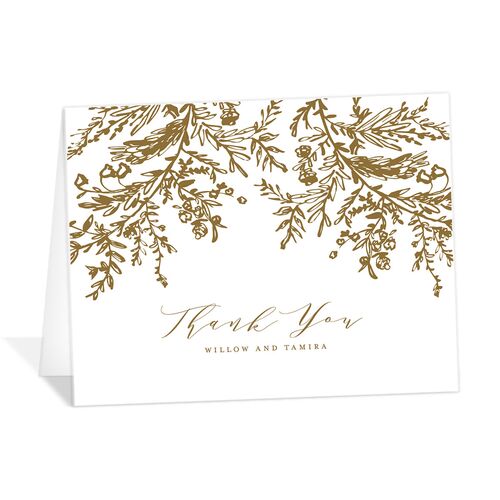 Elegant Laurel Thank You Cards - Umber