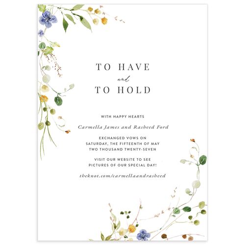 Delicate Wildflower Change the Date Cards - Pure White