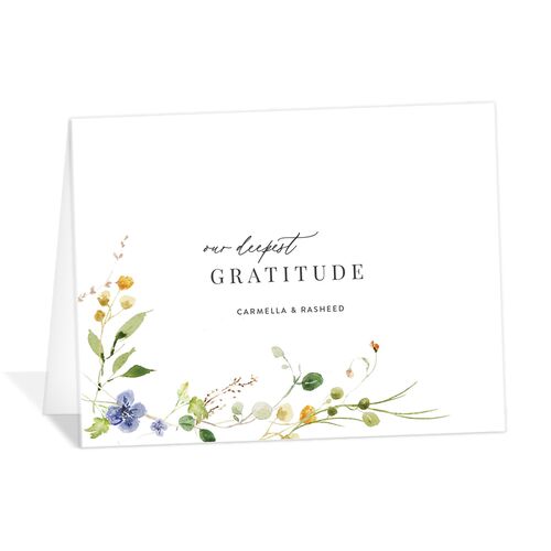 Delicate Wildflower Thank You Cards - Pure White