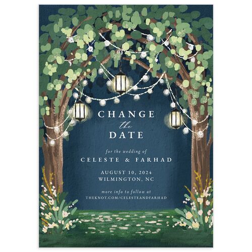 Illuminated Trees Change the Date Cards - Moody Blue