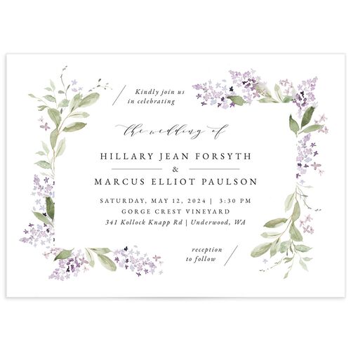 Delicate Lilac Wedding Invitations - Amethyst