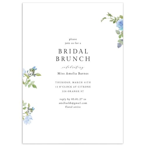 Minimal Floral Bridal Shower Invitations  - Ocean