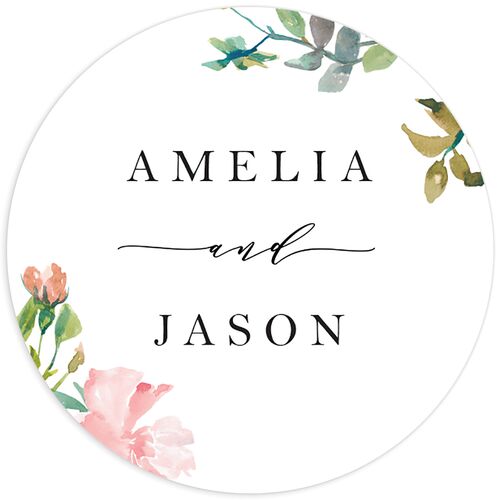 Simple Blossom Wedding Stickers