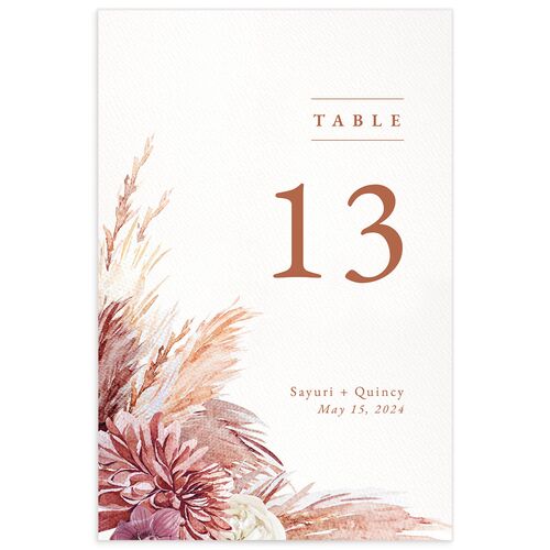 Painted Pampas Table Numbers
