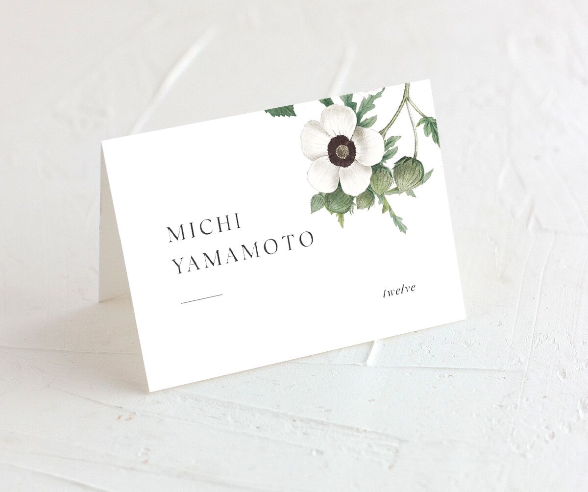 Classic Blossom Place Cards front in Pure White