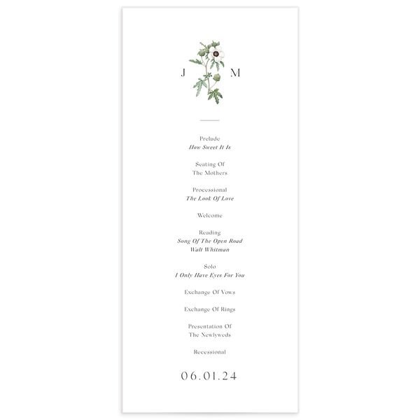 Classic Blossom Wedding Programs front in White