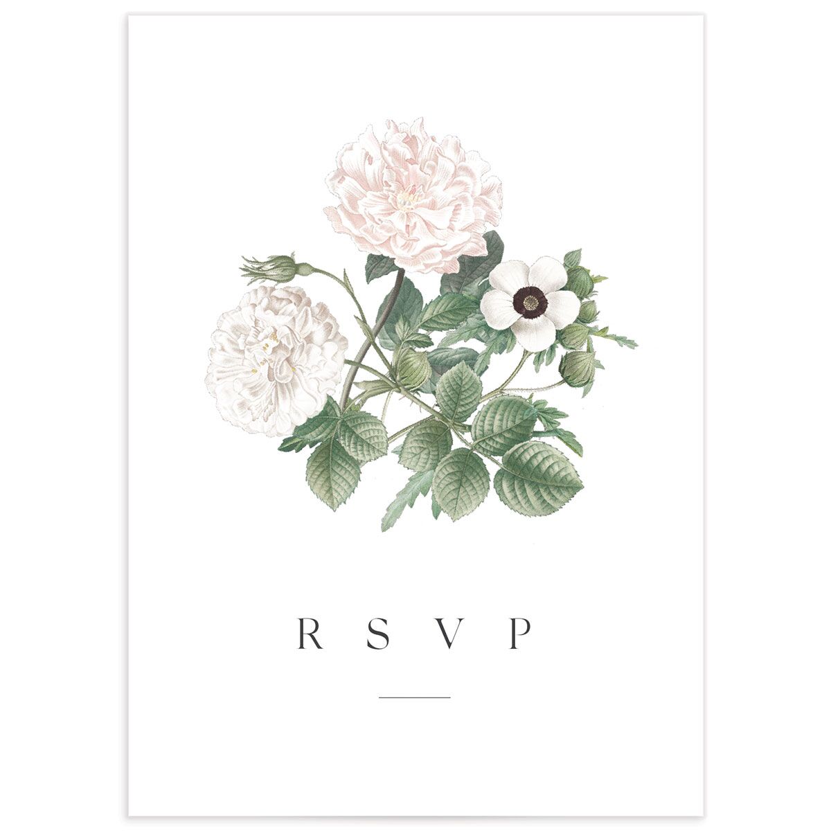 Classic Blossom Wedding Response Cards back in Pure White