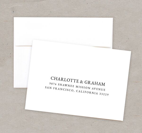 Classic Blossom Wedding Response Card Envelopes front in Pure White