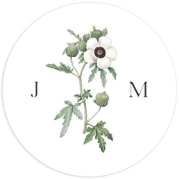 Classic Blossom Wedding Stickers front in Pure White