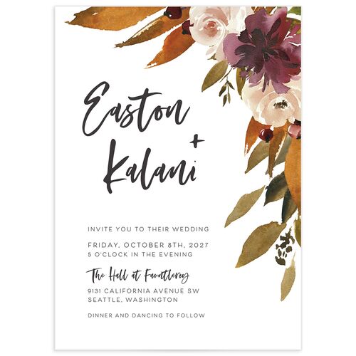 Fall Foliage Wedding Invitations - Chestnut